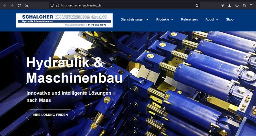 Screenshot Webdeseite Schalcher Engineering GmbH