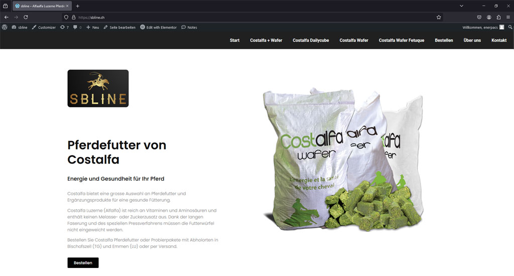 Screenshot Referenz Webdesign Onlineshop Pferdefutter